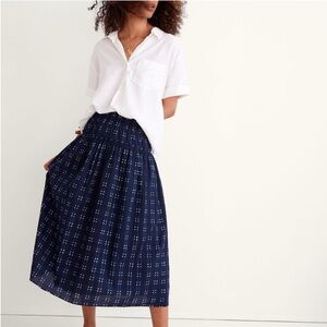 Madewell Pull-On Midi Skirt In Shinto Indigo
